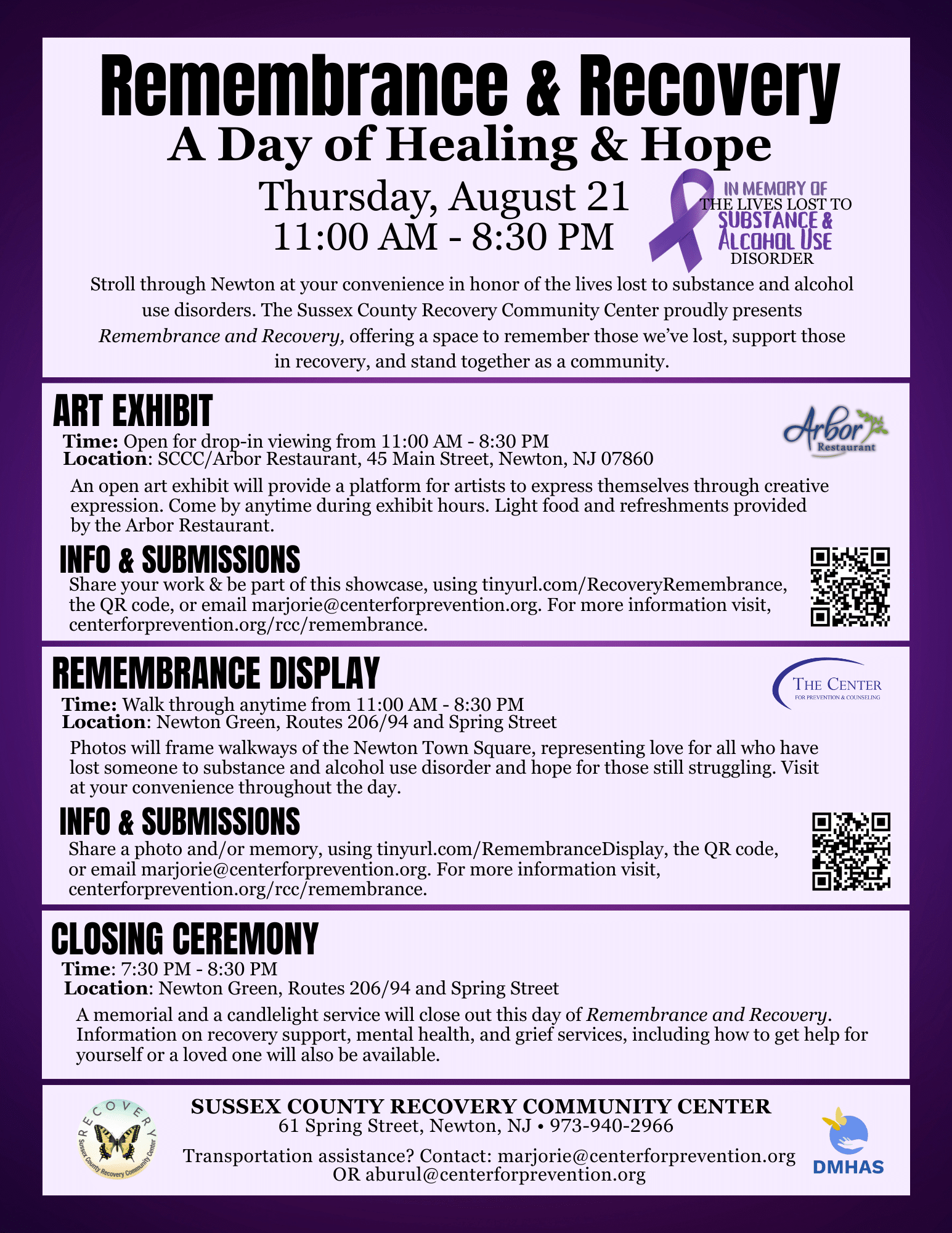Remembrance & Recovery: A Day of Healing & Hope