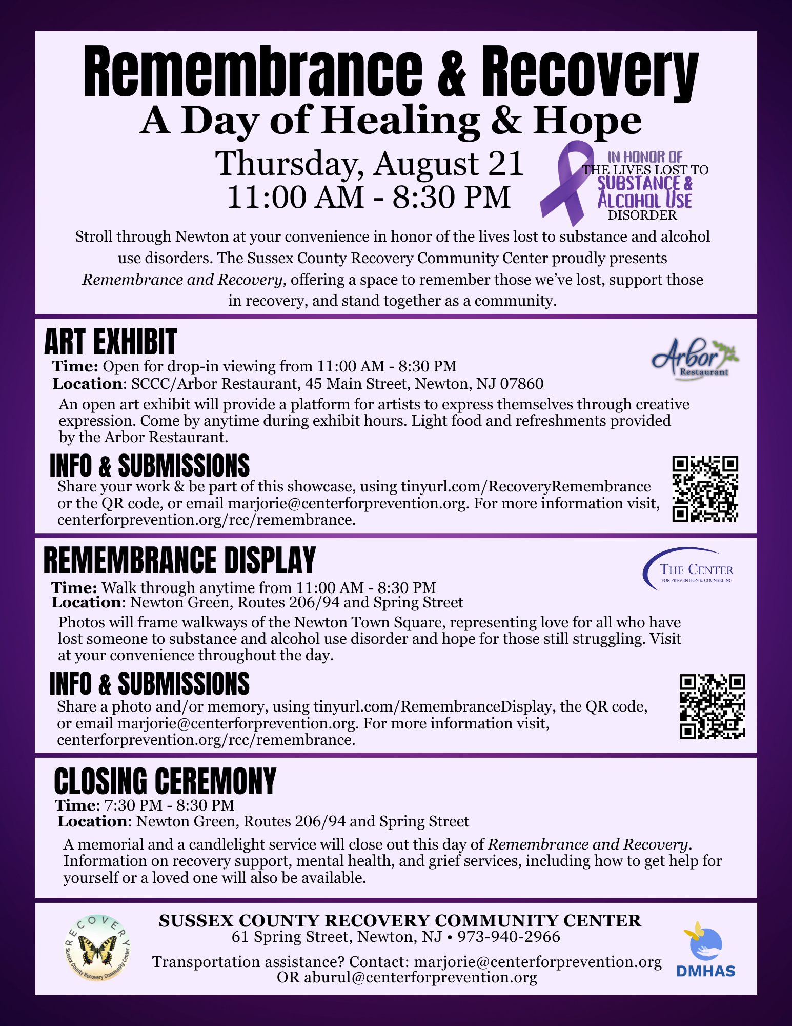 Remembrance & Recovery: A Day of Healing & Hope